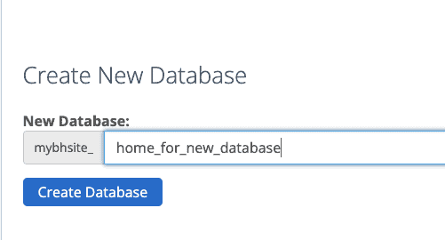 Create a new database