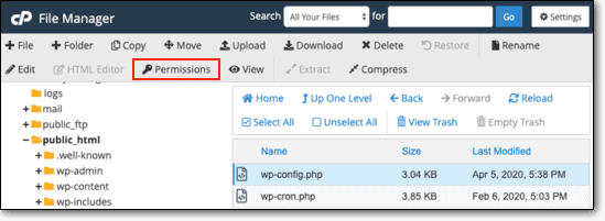 Permissions in cpanel