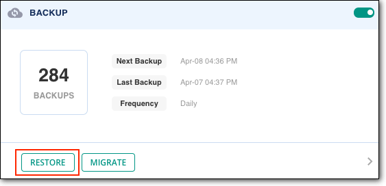 restore backup with blogvault